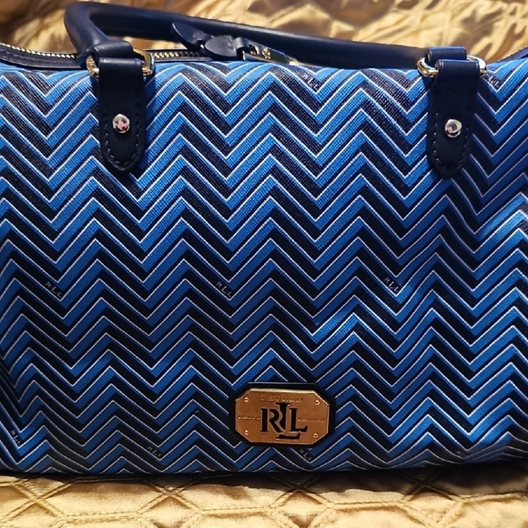 Ralph Lauren Handbags - Ralph Lauren Blue Chevron Women's Speedy Bag